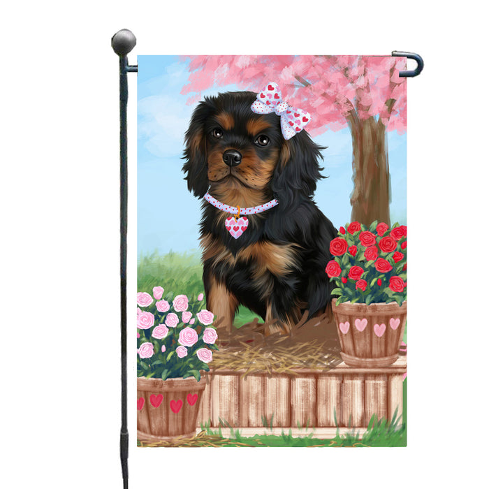 Personalized Rosie 25 Cent Kisses Cavalier King Charles Spaniel Dog Custom Garden Flag GFLG64680