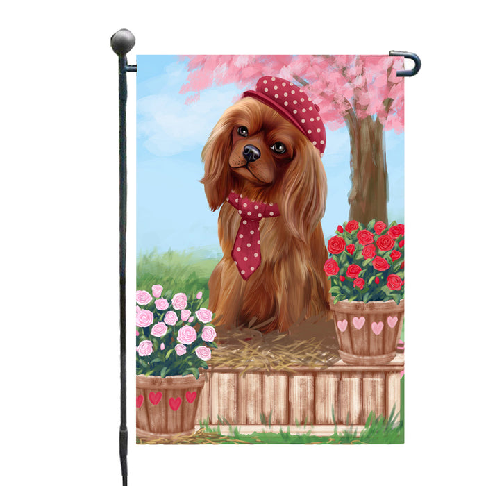Personalized Rosie 25 Cent Kisses Cavalier King Charles Spaniel Dog Custom Garden Flag GFLG64681