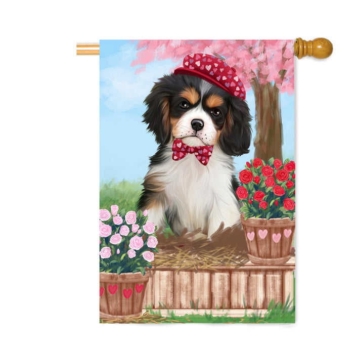 Personalized Rosie 25 Cent Kisses Cavalier King Charles Spaniel Dog Custom House Flag FLG64831