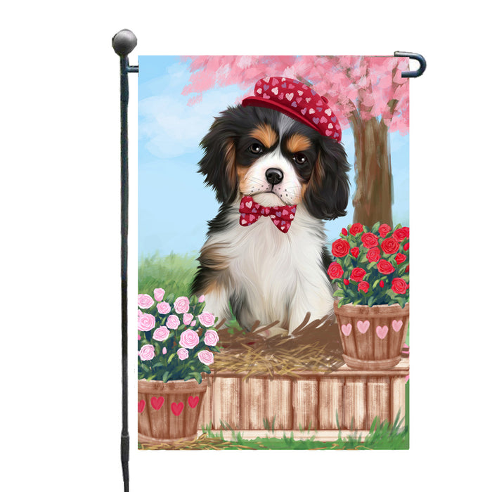 Personalized Rosie 25 Cent Kisses Cavalier King Charles Spaniel Dog Custom Garden Flag GFLG64683