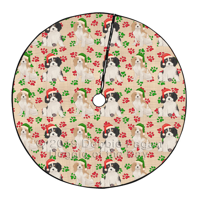 Christmas Paw Print Cairn Terrier Dogs Tree Skirt