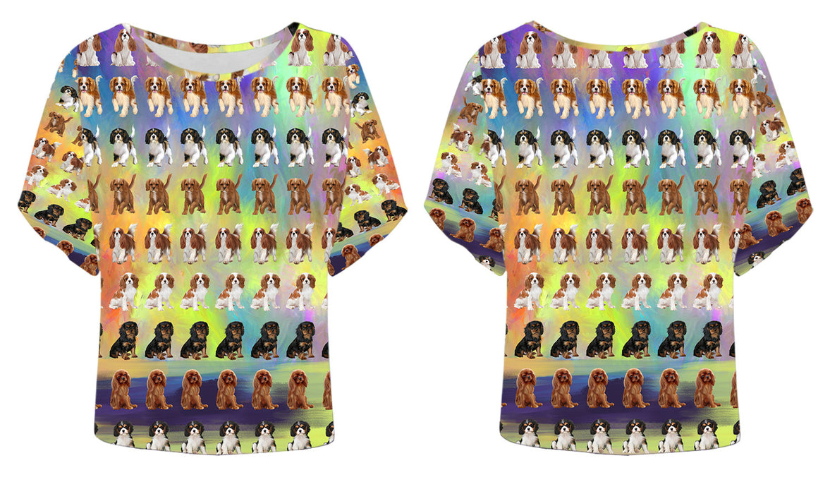 Paradise Wave Cavalier King Charles Spaniel Dogs Batwing Sleeve Women's T-Shirt