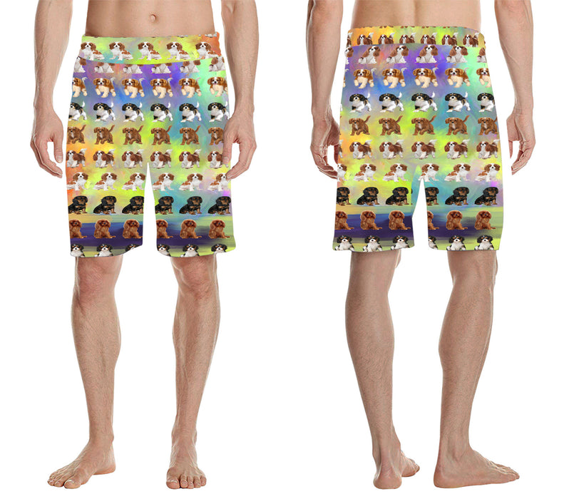 Paradise Wave Cavalier King Charles Spaniel Dogs All Over Print Men's Casual Shorts