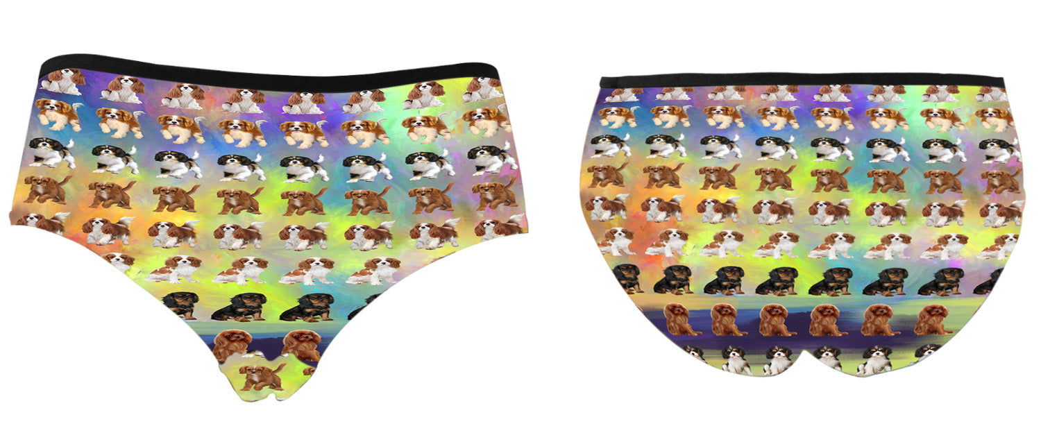 Paradise Wave Cavalier King Charles Spaniel Dogs High Waist Women's Briefs