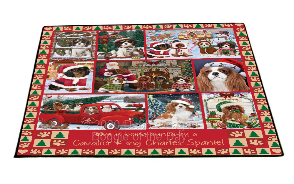 Love is Being Owned Christmas Cavalier King Charles Spaniel Dogs Floormat FLMS54820