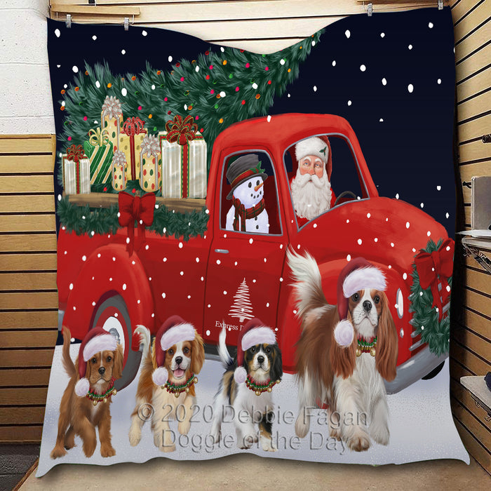 Christmas Express Delivery Red Truck Running Cane Corso Dogs Lightweight Soft Bedspread Coverlet Bedding Quilt QUILT59841
