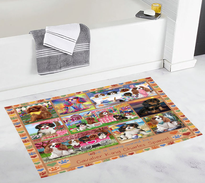 Love is Being Owned Cavalier King Charles Spaniel Dog Beige Bath Mat