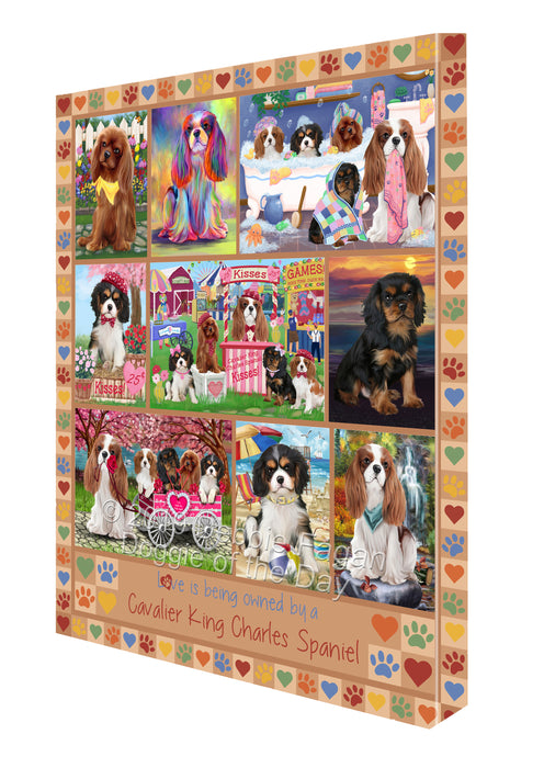 Love is Being Owned Cavalier King Charles Spaniel Dog Beige Canvas Print Wall Art Décor CVS137870
