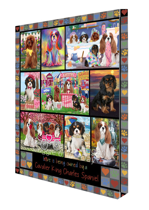 Love is Being Owned Cavalier King Charles Spaniel Dog Grey Canvas Print Wall Art Décor CVS137879