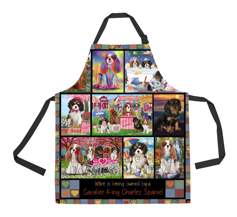 Love is Being Owned Cavalier King Charles Spaniel Dog Grey Apron