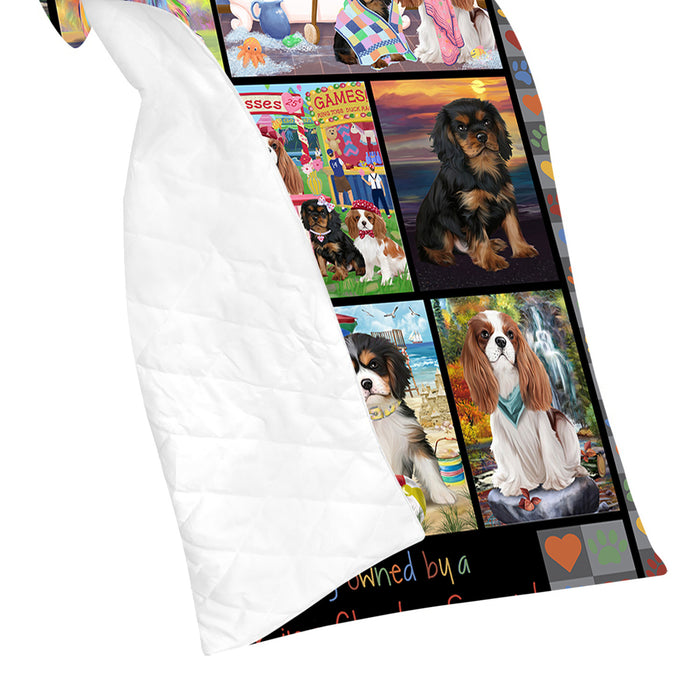 Love is Being Owned Cavalier King Charles Spaniel Dog Grey Quilt