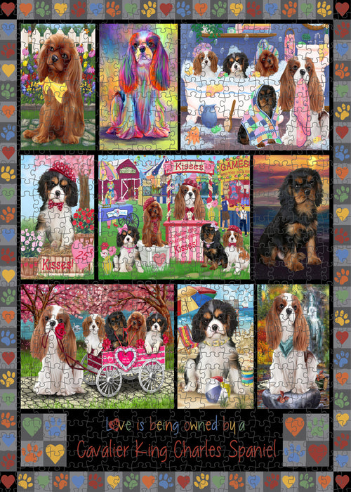 Love is Being Owned Cavalier King Charles Spaniel Dog Grey Puzzle with Photo Tin PUZL98360