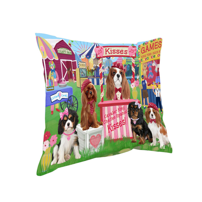 Carnival Kissing Booth Cavalier King Charles Spaniels Dog Pillow PIL79428