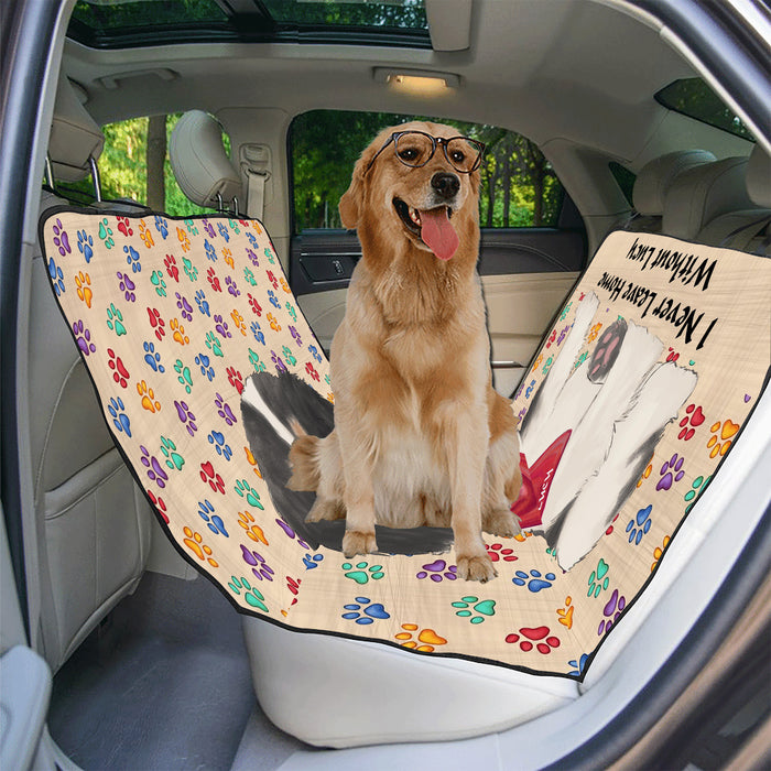 Personalized I Never Leave Home Paw Print Cavalier King Charles Spaniel Dogs Pet Back Car Seat Cover