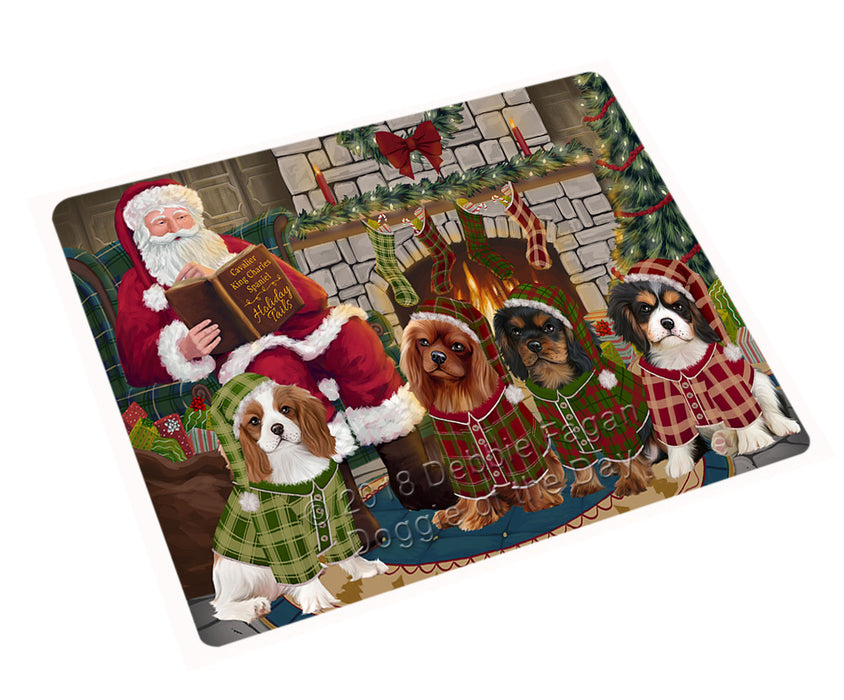 Christmas Cozy Holiday Tails Cavalier King Charles Spaniels Dog Large Refrigerator / Dishwasher Magnet RMAG92952