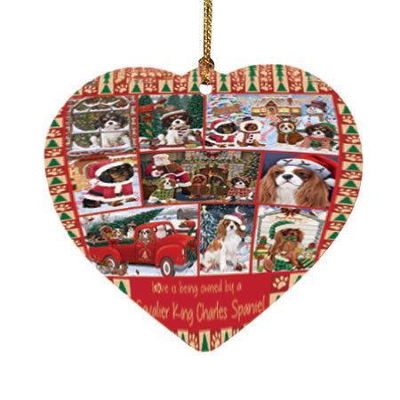Love is Being Owned Christmas Cavalier King Charles Spaniel Dogs Heart Christmas Ornament HPOR57841