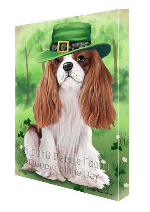 St. Patricks Day Irish Portrait Cavalier King Charles Spaniel Dog Canvas Wall Art CVS54480