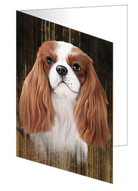 Rustic Cavalier King Charles Spaniel Dog Handmade Artwork Assorted Pets Greeting Cards and Note Cards with Envelopes for All Occasions and Holiday Seasons GCD55157