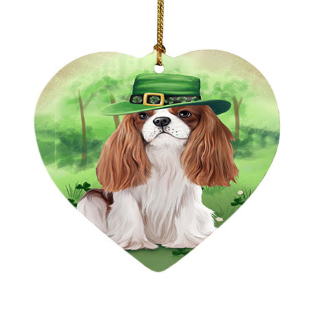St. Patricks Day Irish Portrait Cavalier King Charles Spaniel Dog Heart Christmas Ornament HPOR48763