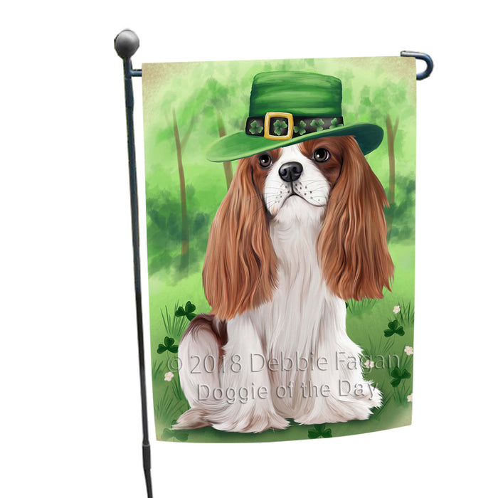 St. Patricks Day Irish Portrait Cavalier King Charles Spaniel Dog Garden Flag GFLG48672