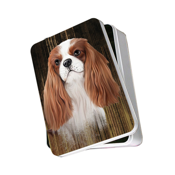 Rustic Cavalier King Charles Spaniel Dog Photo Storage Tin PITN50376