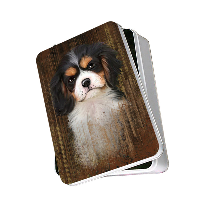 Rustic Cavalier King Charles Spaniel Dog Photo Storage Tin PITN50377