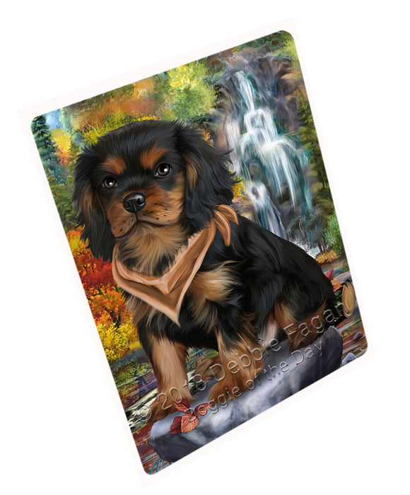 Scenic Waterfall Cavalier King Charles Spaniels Dog Tempered Cutting Board C53037