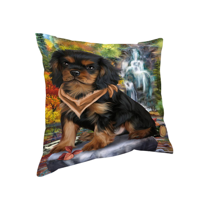 Scenic Waterfall Cavalier King Charles Spaniel Dog Pillow PIL54752
