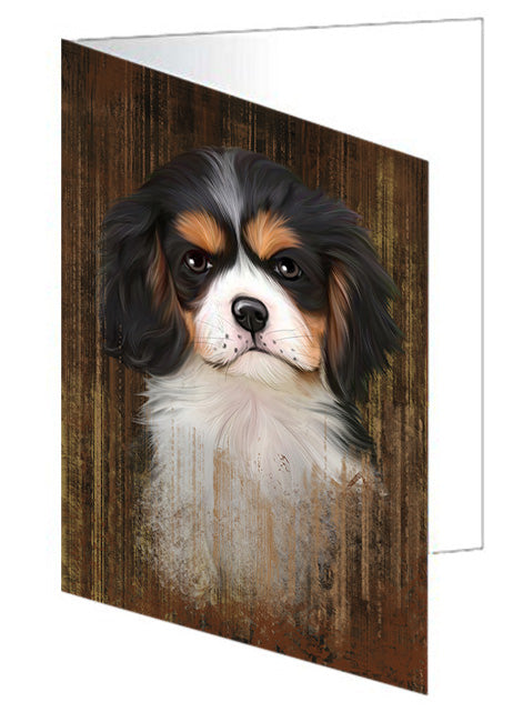 Rustic Cavalier King Charles Spaniel Dog Handmade Artwork Assorted Pets Greeting Cards and Note Cards with Envelopes for All Occasions and Holiday Seasons GCD55160