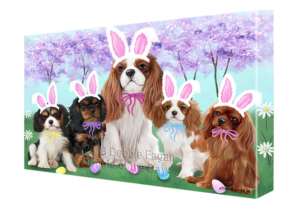 Cavalier King Charles Spaniels Dog Easter Holiday Canvas Wall Art CVS57432