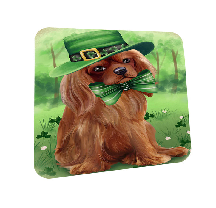 St. Patricks Day Irish Portrait Cavalier King Charles Spaniel Dog Coasters Set of 4 CST48724