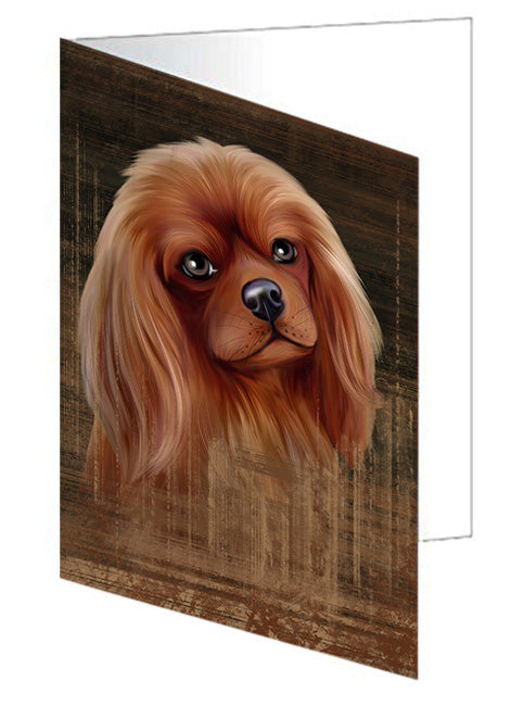 Rustic Cavalier King Charles Spaniel Dog Handmade Artwork Assorted Pets Greeting Cards and Note Cards with Envelopes for All Occasions and Holiday Seasons GCD55163