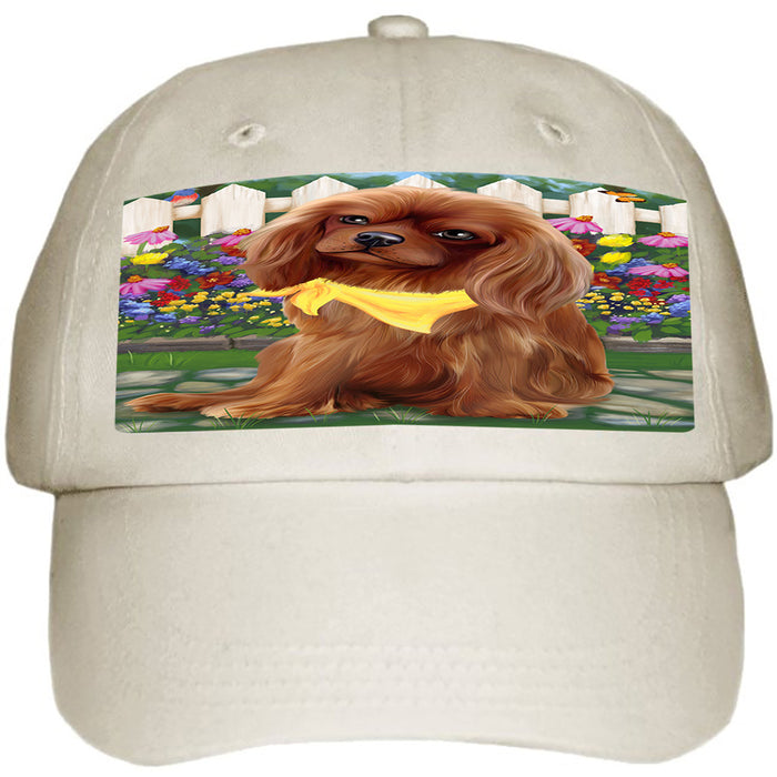 Spring Floral Cavalier King Charles Spaniel Dog Ball Hat Cap HAT53253