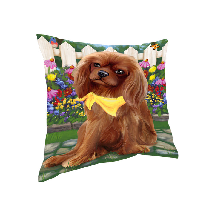 Spring Floral Cavalier King Charles Spaniel Dog Pillow PIL55216