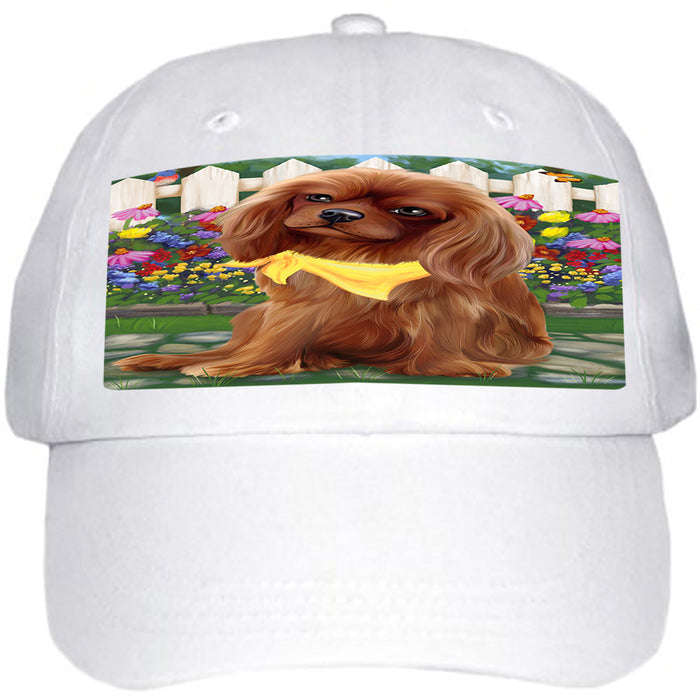 Spring Floral Cavalier King Charles Spaniel Dog Ball Hat Cap HAT53253