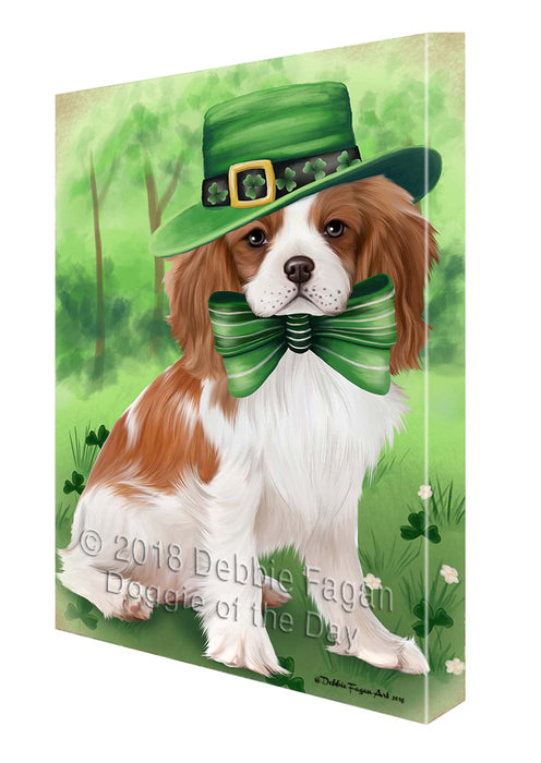 St. Patricks Day Irish Portrait Cavalier King Charles Spaniel Dog Canvas Wall Art CVS54507