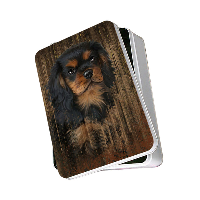 Rustic Cavalier King Charles Spaniel Dog Photo Storage Tin PITN50379