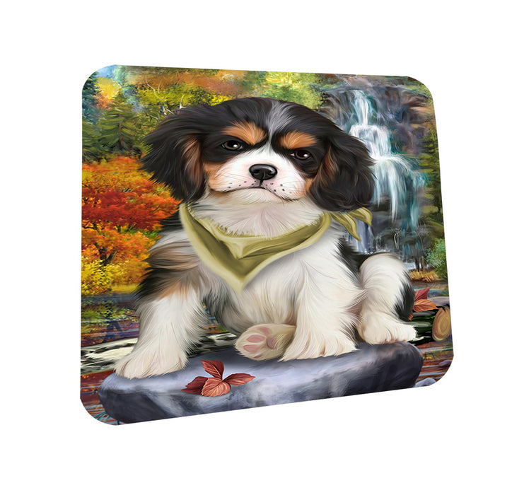 Scenic Waterfall Cavalier King Charles Spaniel Dog Coasters Set of 4 CST49635