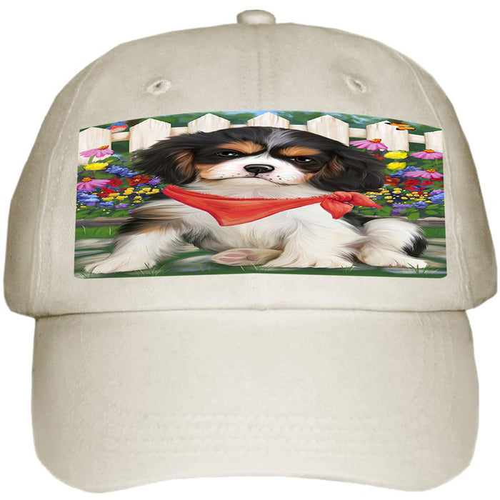 Spring Floral Cavalier King Charles Spaniel Dog Ball Hat Cap HAT53256