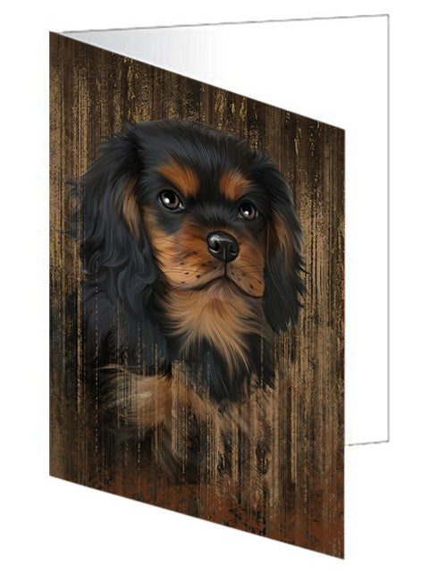 Rustic Cavalier King Charles Spaniel Dog Handmade Artwork Assorted Pets Greeting Cards and Note Cards with Envelopes for All Occasions and Holiday Seasons GCD55166