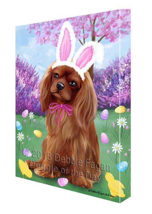 Cavalier King Charles Spaniel Dog Easter Holiday Canvas Wall Art CVS57459