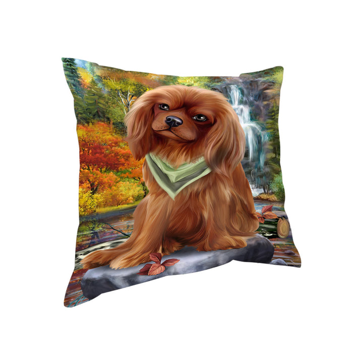 Scenic Waterfall Cavalier King Charles Spaniel Dog Pillow PIL54764