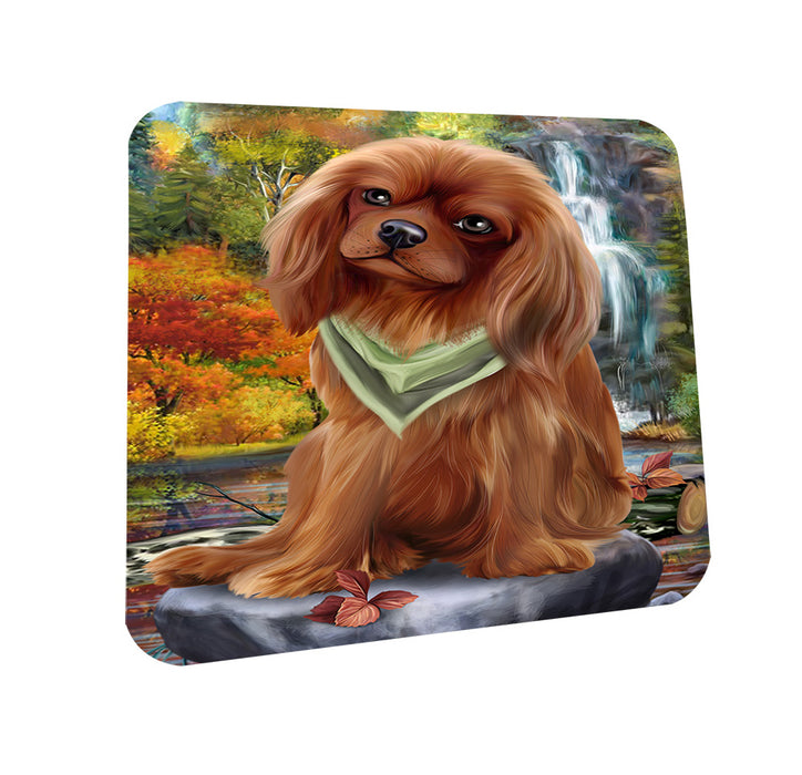 Scenic Waterfall Cavalier King Charles Spaniel Dog Coasters Set of 4 CST49636