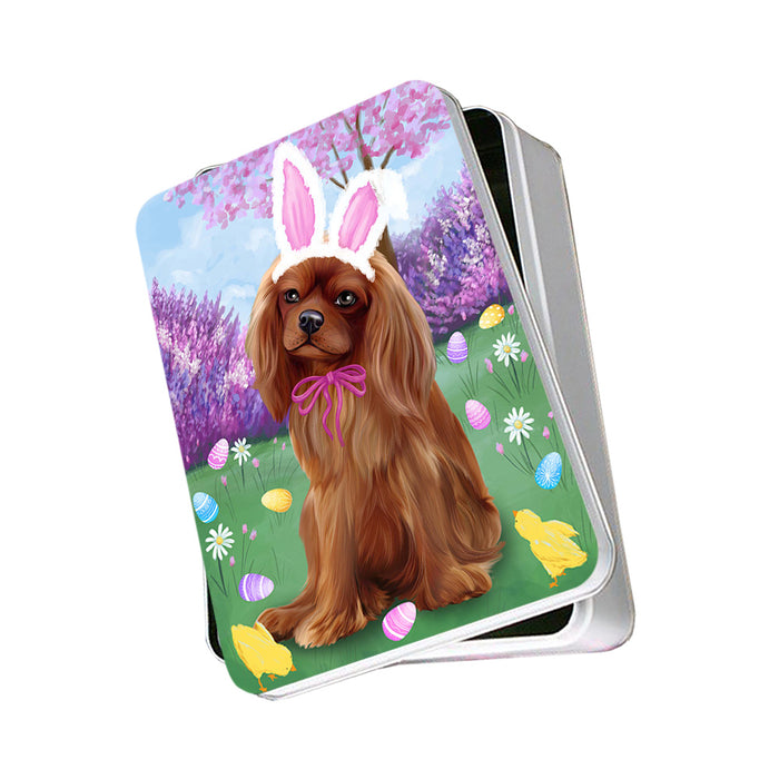 Cavalier King Charles Spaniel Dog Easter Holiday Photo Storage Tin PITN49094