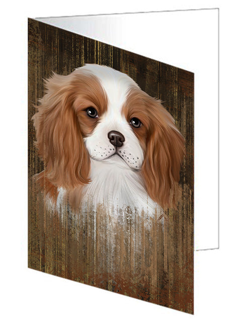 Rustic Cavalier King Charles Spaniel Dog Handmade Artwork Assorted Pets Greeting Cards and Note Cards with Envelopes for All Occasions and Holiday Seasons GCD55169