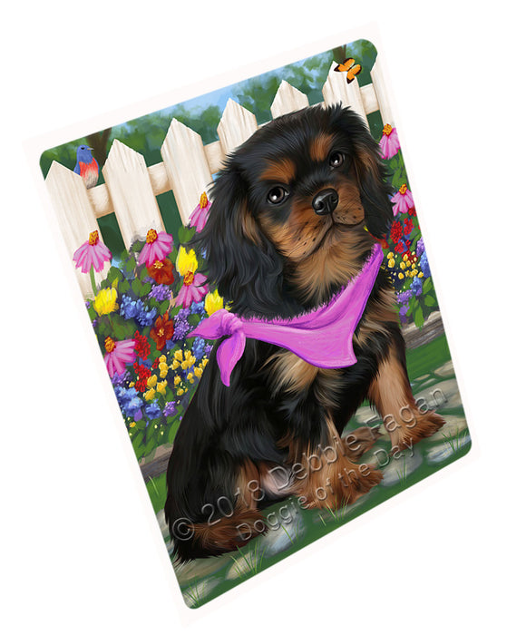 Spring Floral Cavalier King Charles Spaniel Dog Large Refrigerator / Dishwasher Magnet RMAG58794