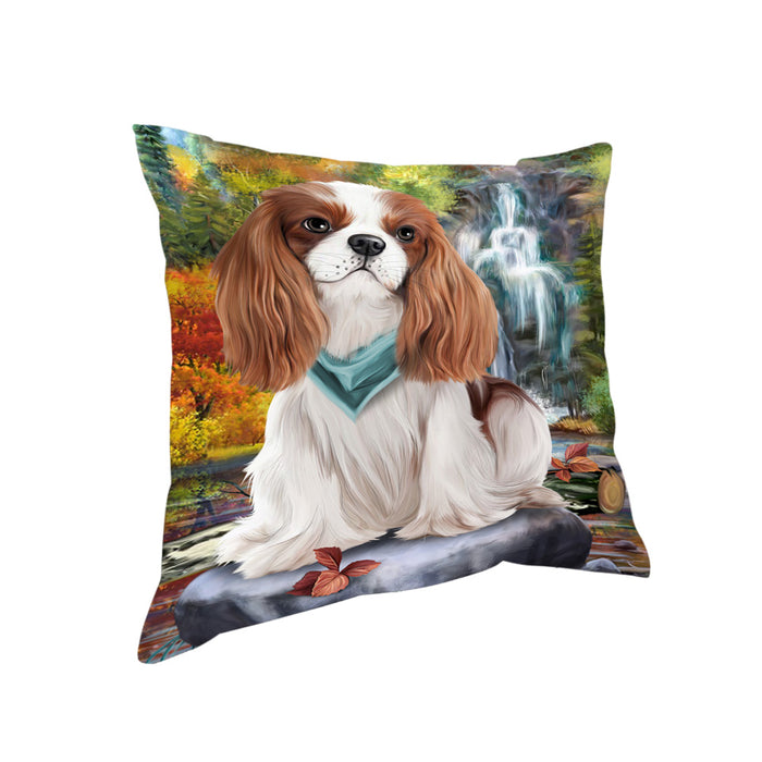 Scenic Waterfall Cavalier King Charles Spaniel Dog Pillow PIL54768