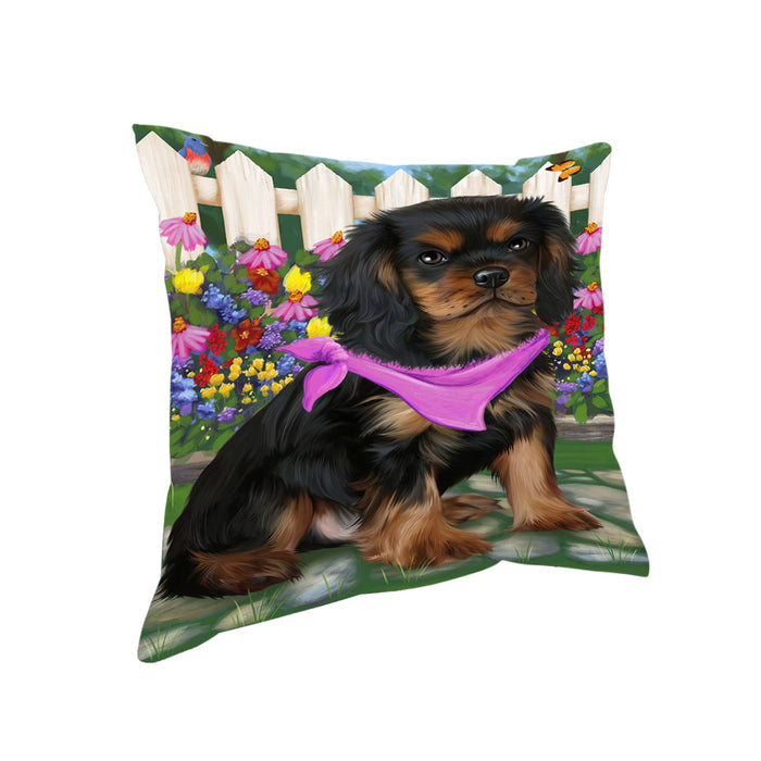 Spring Floral Cavalier King Charles Spaniel Dog Pillow PIL55228