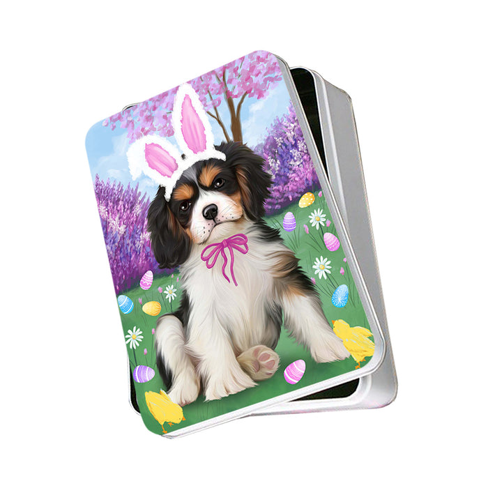 Cavalier King Charles Spaniel Dog Easter Holiday Photo Storage Tin PITN49095
