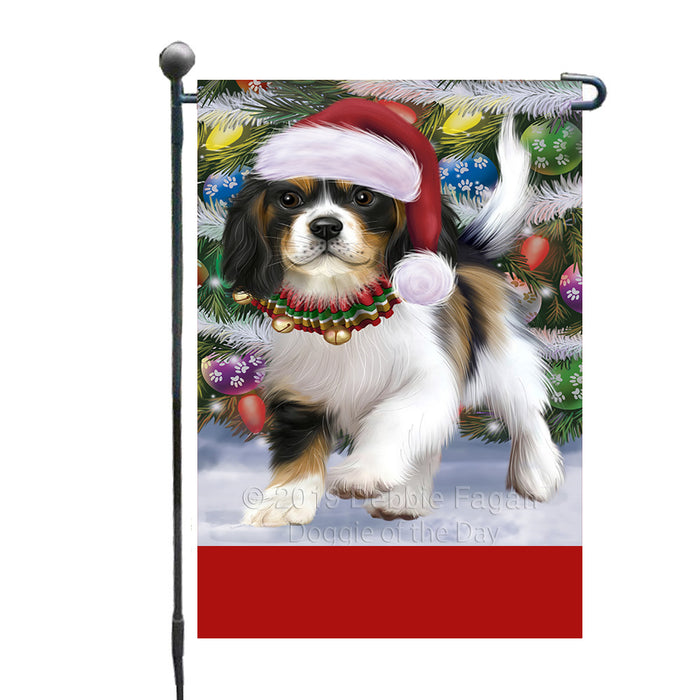 Personalized Trotting in the Snow Cavalier King Charles Spaniel Dog Custom Garden Flags GFLG-DOTD-A60699